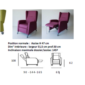 Fauteuil sur roues LYRA relax avec marche pieds