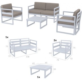 MIKONOS Set complet - (2 fauteuils 1 canapé 1 table basse )